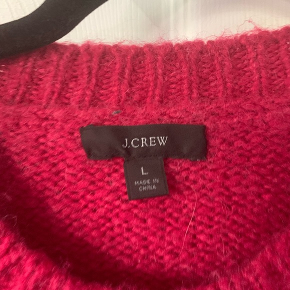 J Crew Raspberry button shoulder sweater - Picture 2 of 4